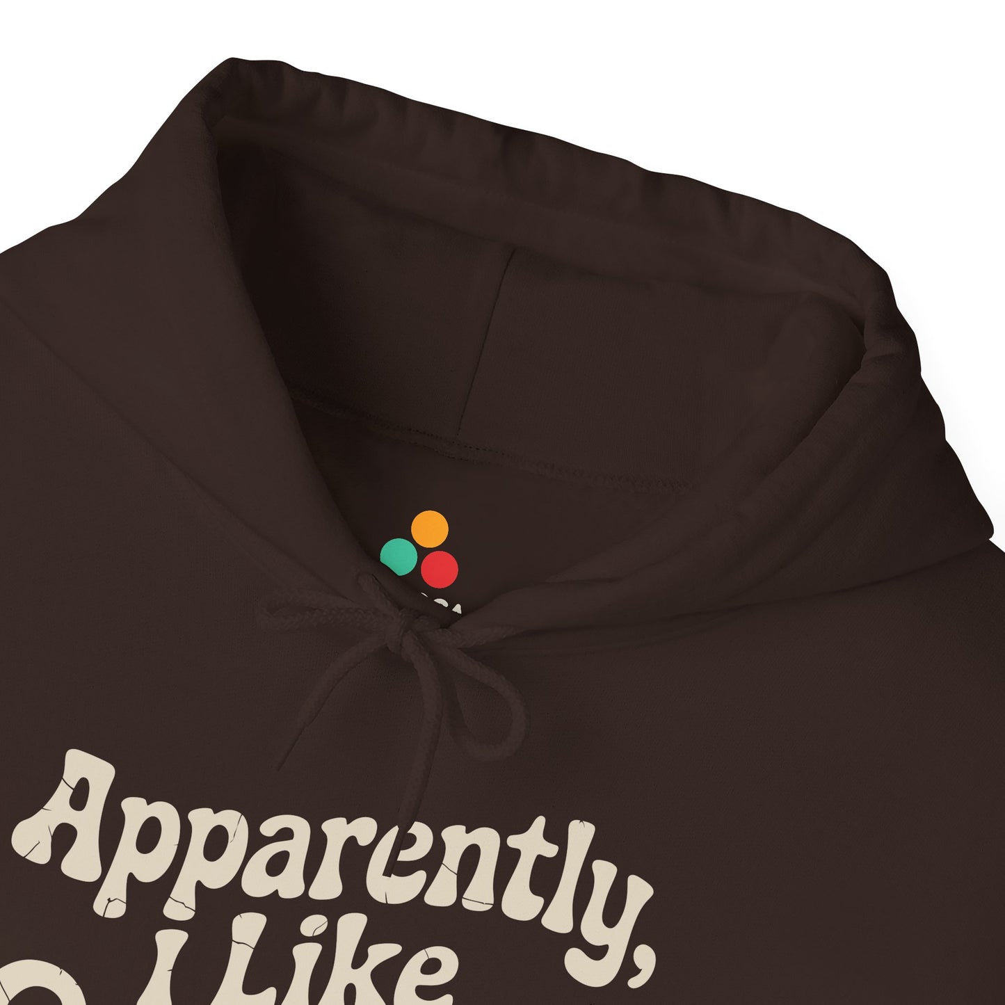 Apparently i like cooking typography Unisex Heavy Blend Hoodie humor