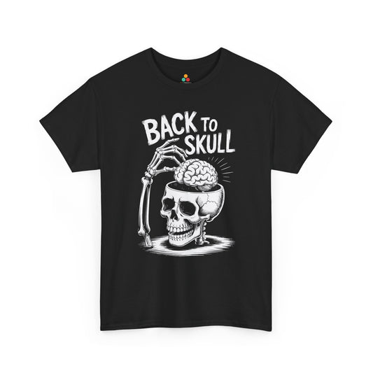 Back to Skul! Skull Brain Graphic Unisex T-shirt – Bold Humor Statement Tee | TEEZOCA 