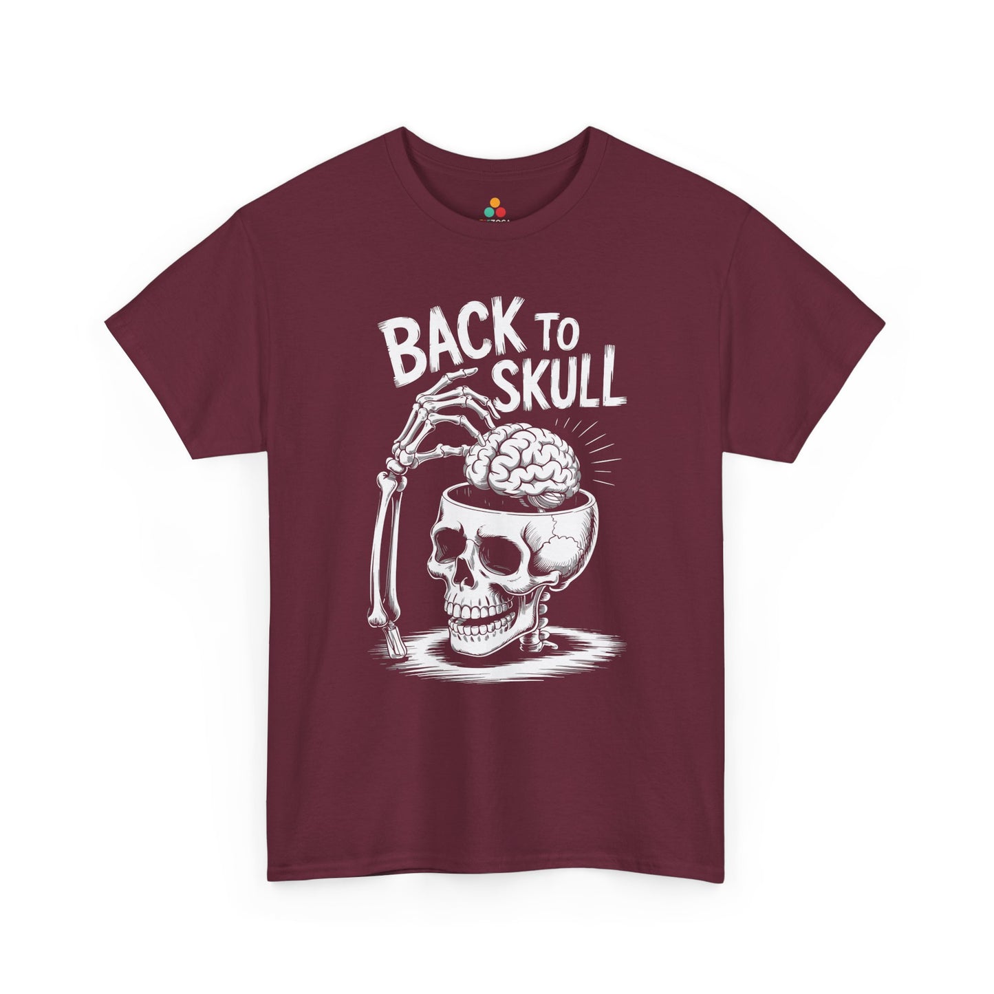 Back to Skul! Skull Brain Graphic Unisex T-shirt – Bold Humor Statement Tee | TEEZOCA 