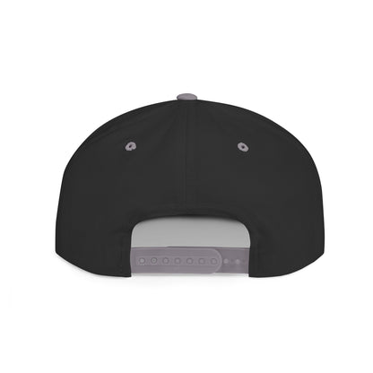 Back view of the TEEZOCA black and grey adjustable snapback hat showing the plastic snap closure.