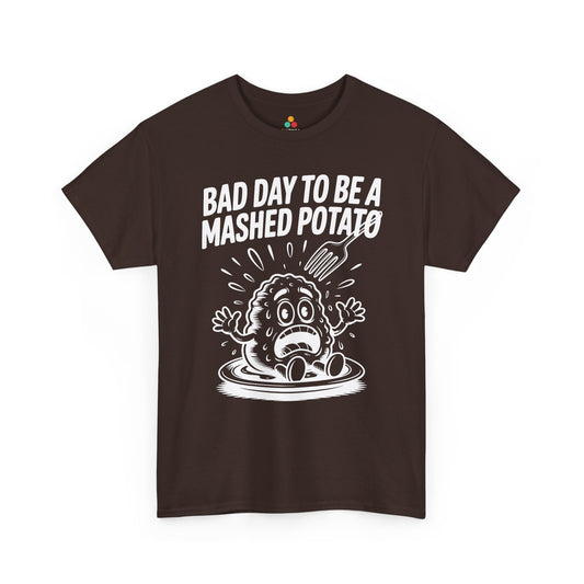 Bad Day To Be A Mashed Potato Funny Food Unisex T-shirt | TEEZOCA Bad Day To Be A Mashed Potato Unisex T-shirt funny graphic