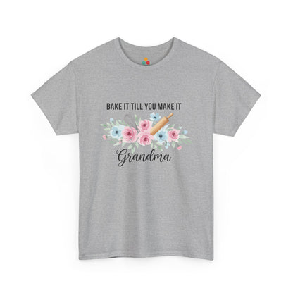 Bake It Till You Make It Grandma T-Shirt – Floral Baker Gift | TEEZOCA 