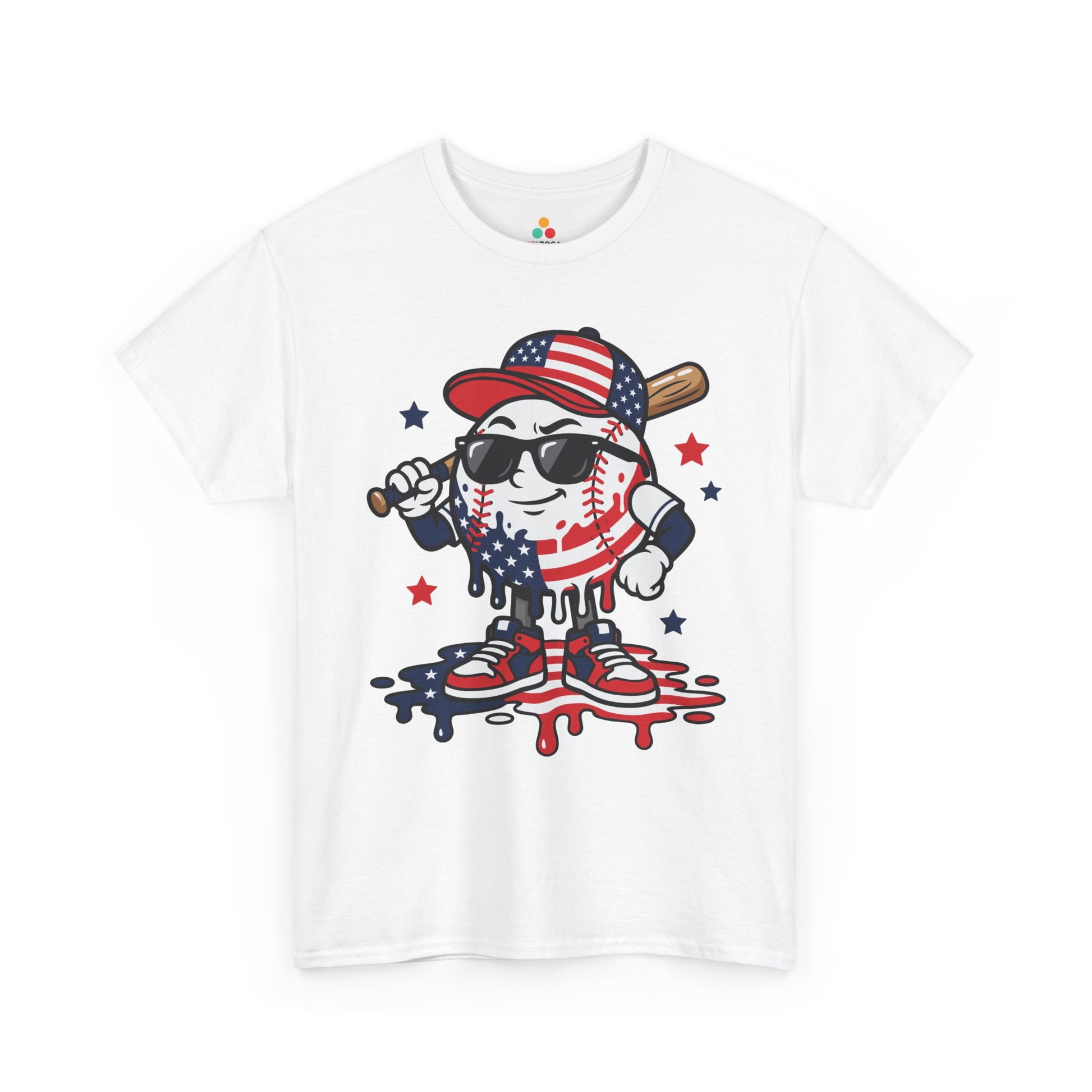 Baseball Graphic Tee Patriotic 4th of July Cool T-shirt Gift | TEEZOCA 