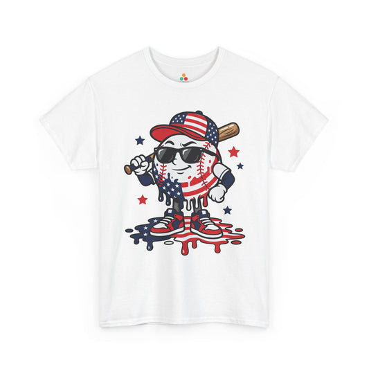 Baseball Graphic Tee Patriotic 4th of July Cool T-shirt Gift | TEEZOCA 