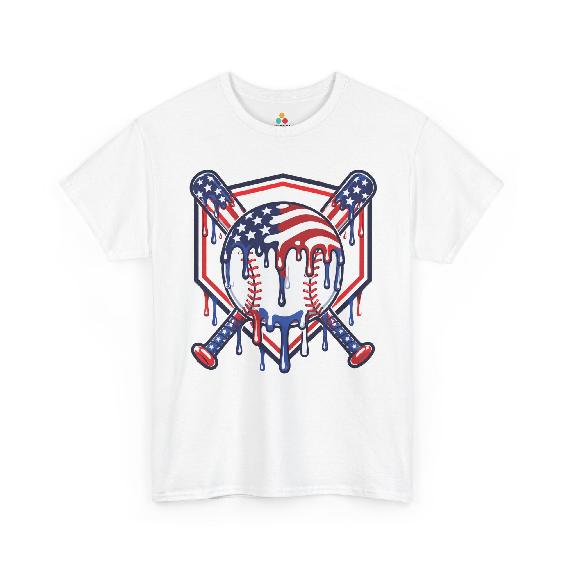 Baseball Shirt American Flag 4th of July Sports T-shirt Gift | TEEZOCA 