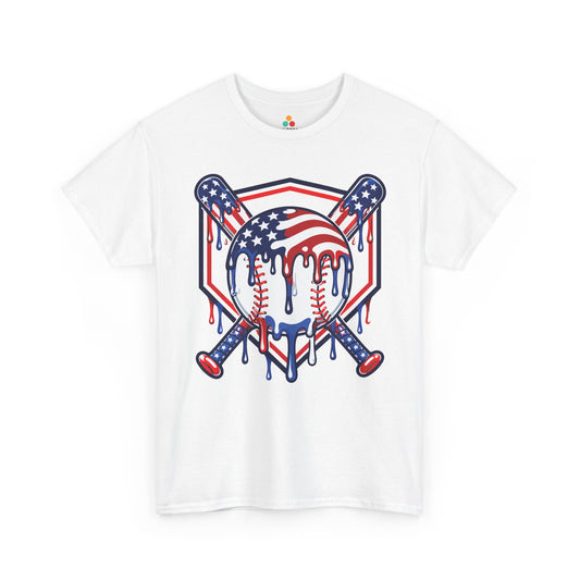 Baseball Shirt American Flag 4th of July Sports T-shirt Gift | TEEZOCA 