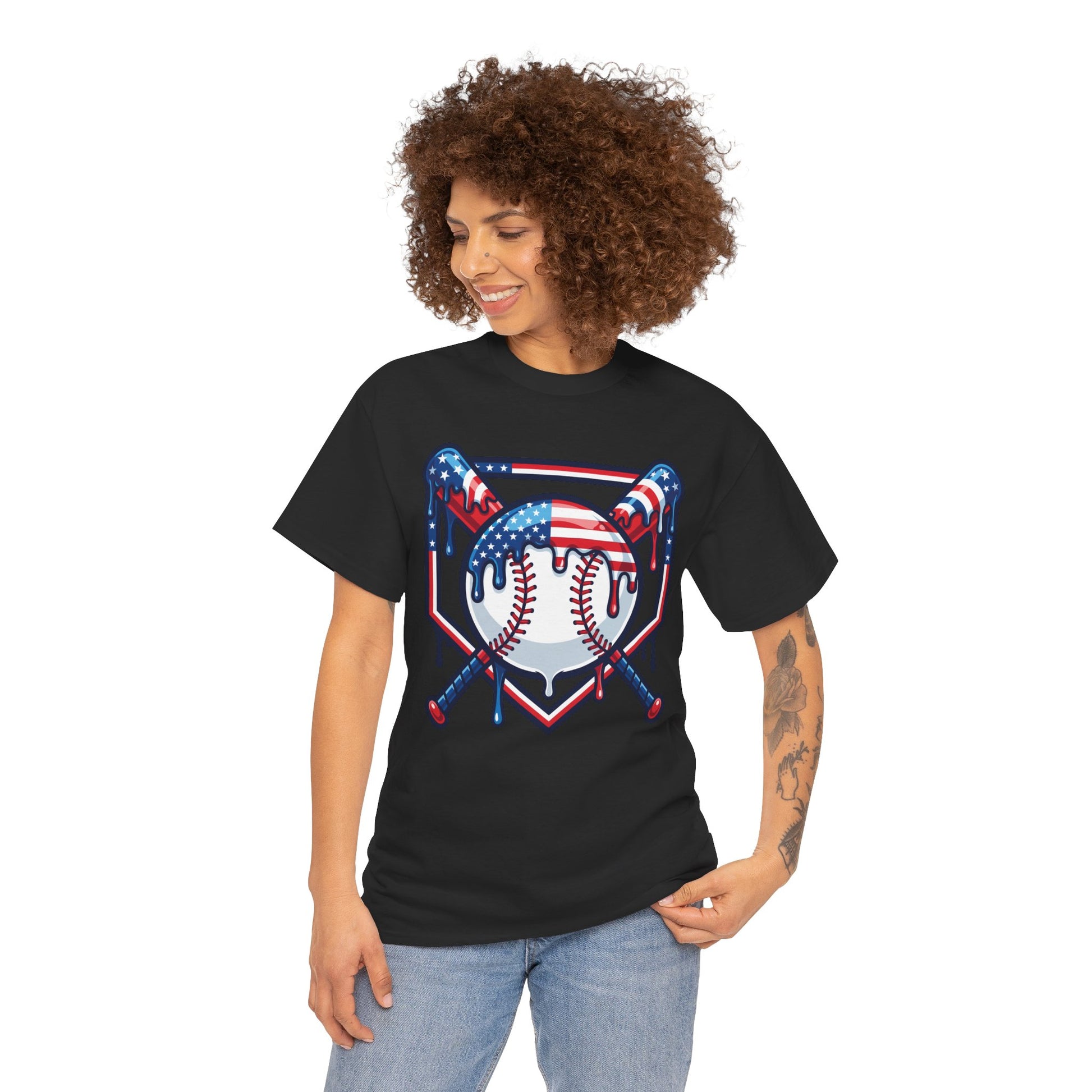 Baseball Tee 4th of July T-shirt - TEEZOCA American Flag Gift
