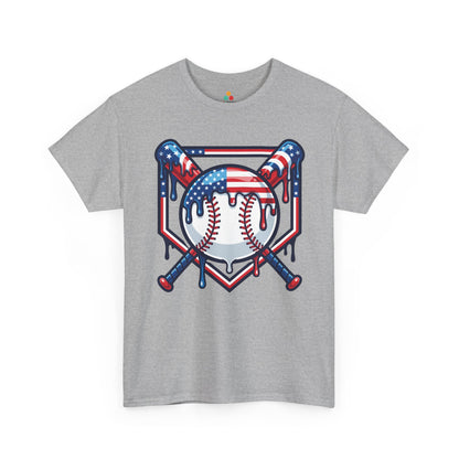Baseball Tee by TEEZOCA with patriotic baseball artwork, flag colors, and a clean 4th of July sports badge.
