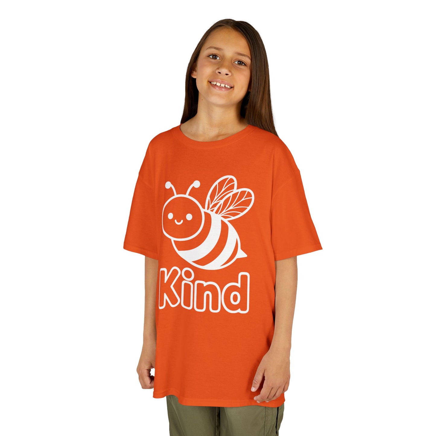 Be Kind Bee Orange Unity Day Anti-Bullying Kids T-shirt | TEEZOCA cute bee anti-bullying message orange Kids T-shirt