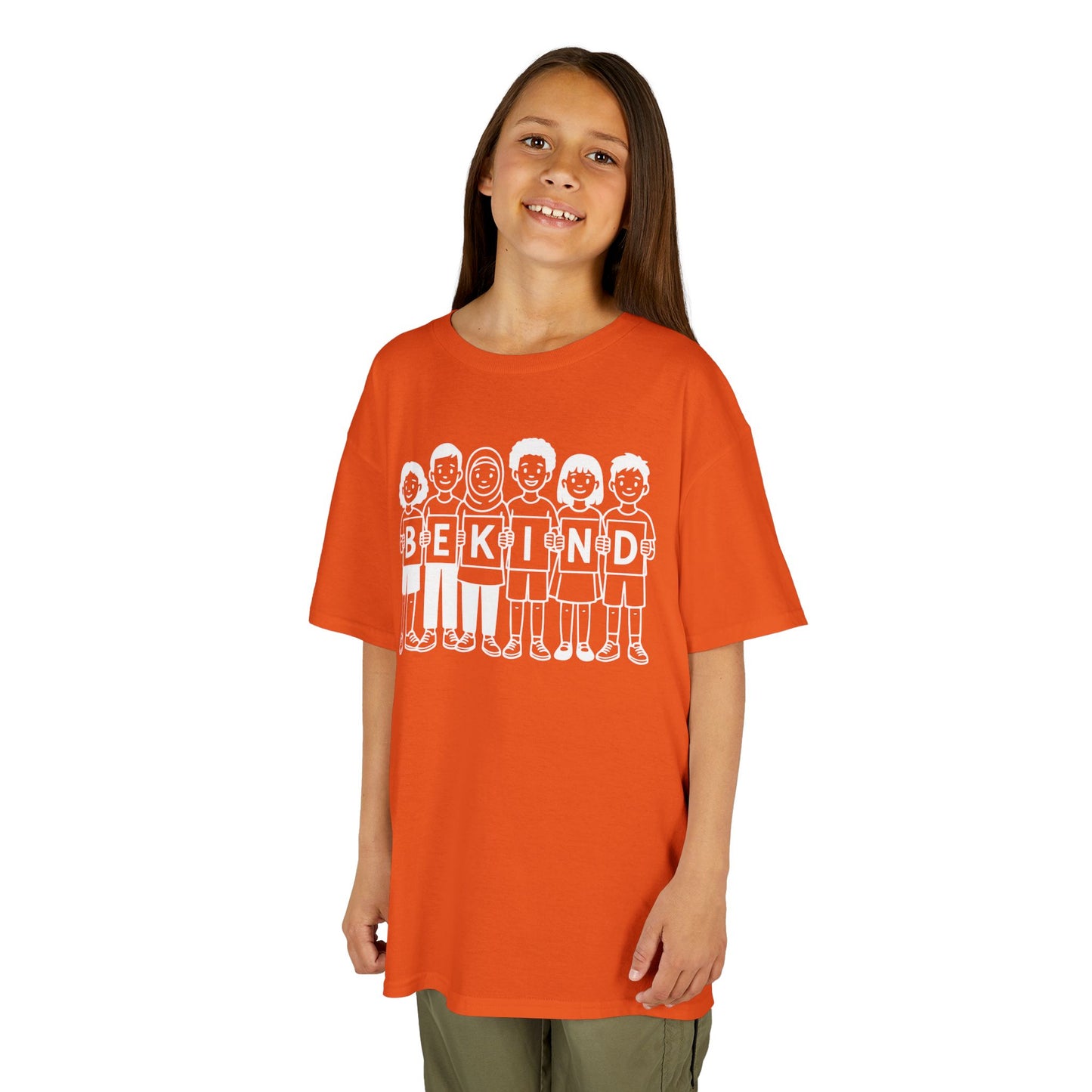 Be Kind Diversity Kids Unisex T-shirt Orange Unity Day Anti-Bullying | TEEZOCA 