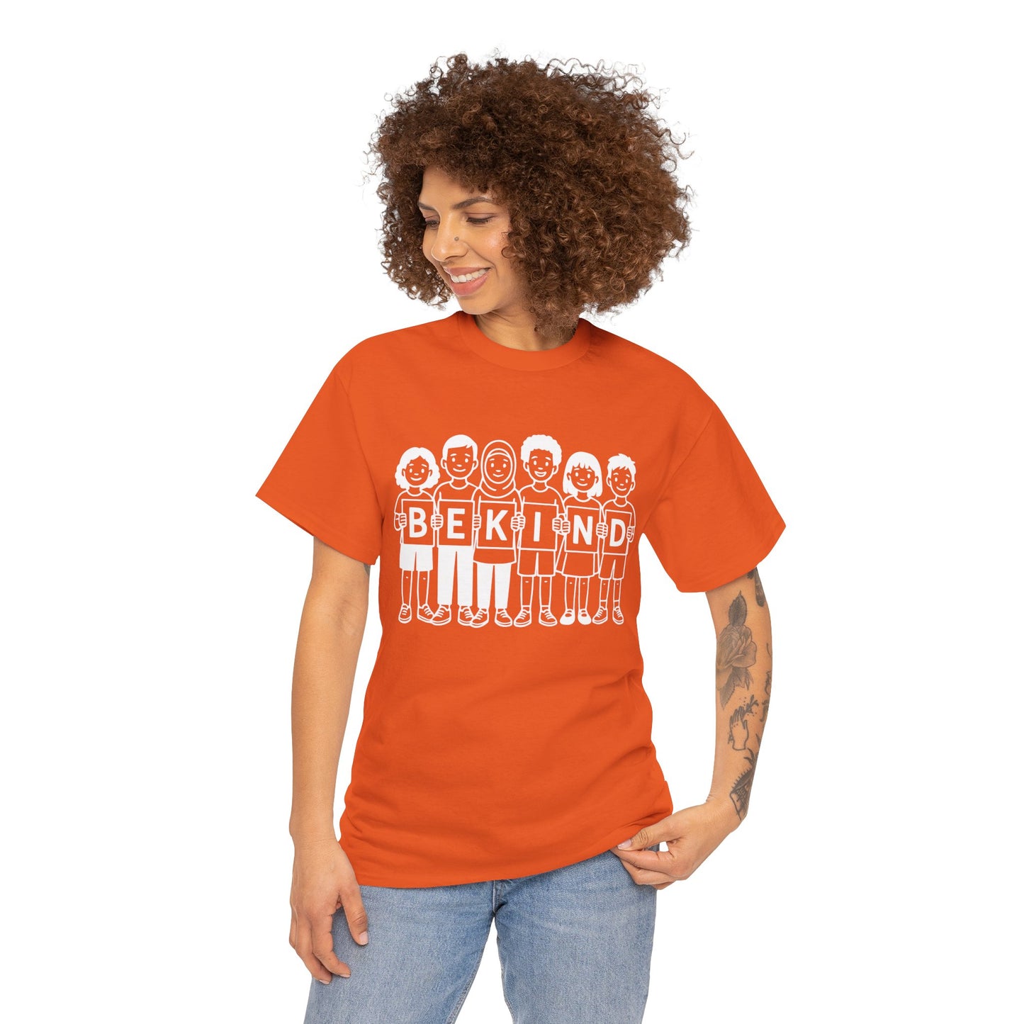 Be Kind Unisex T-Shirt for Unity Day Anti-Bullying Awareness | TEEZOCA be kind awareness Unisex T-shirt positive illustration