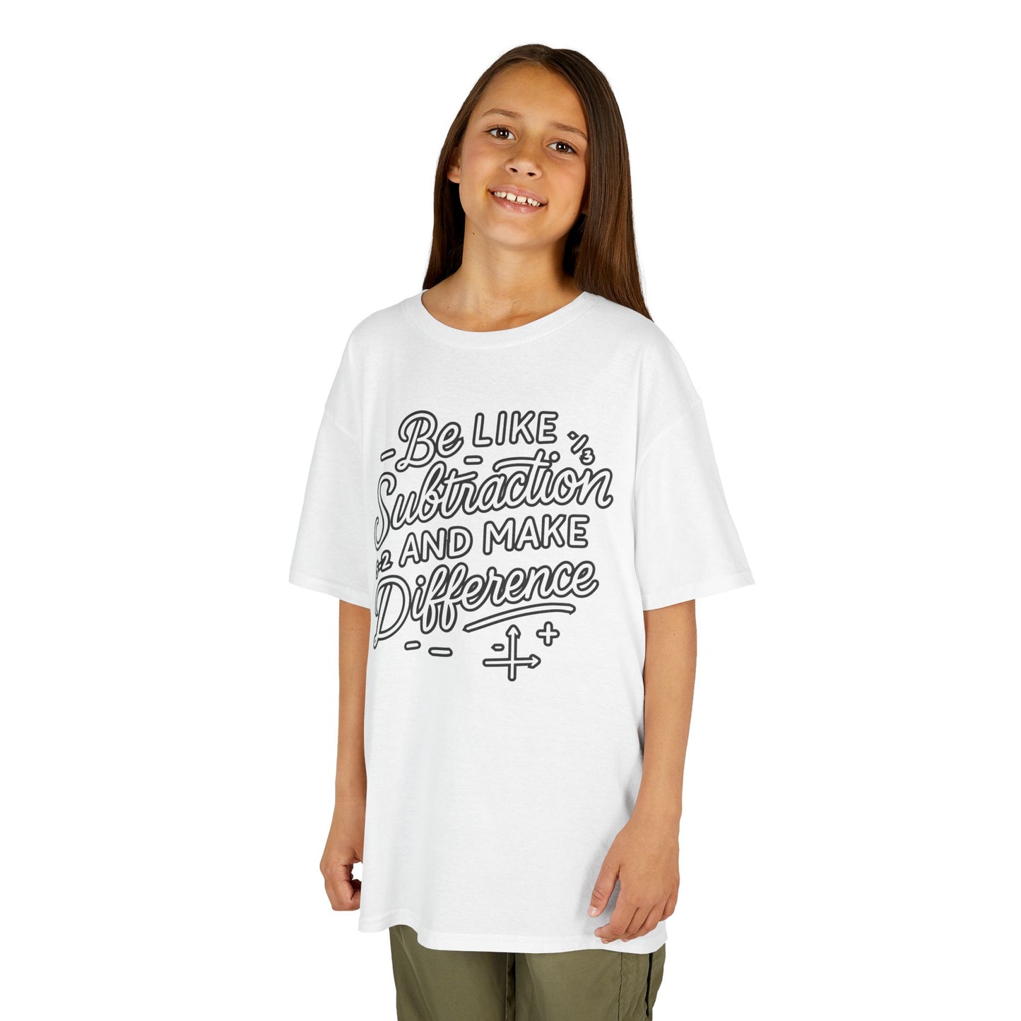 Be Like Subtraction And Make A Difference Kids T-shirt | TEEZOCA Be Like Subtraction classroom themed Kids T-shirt