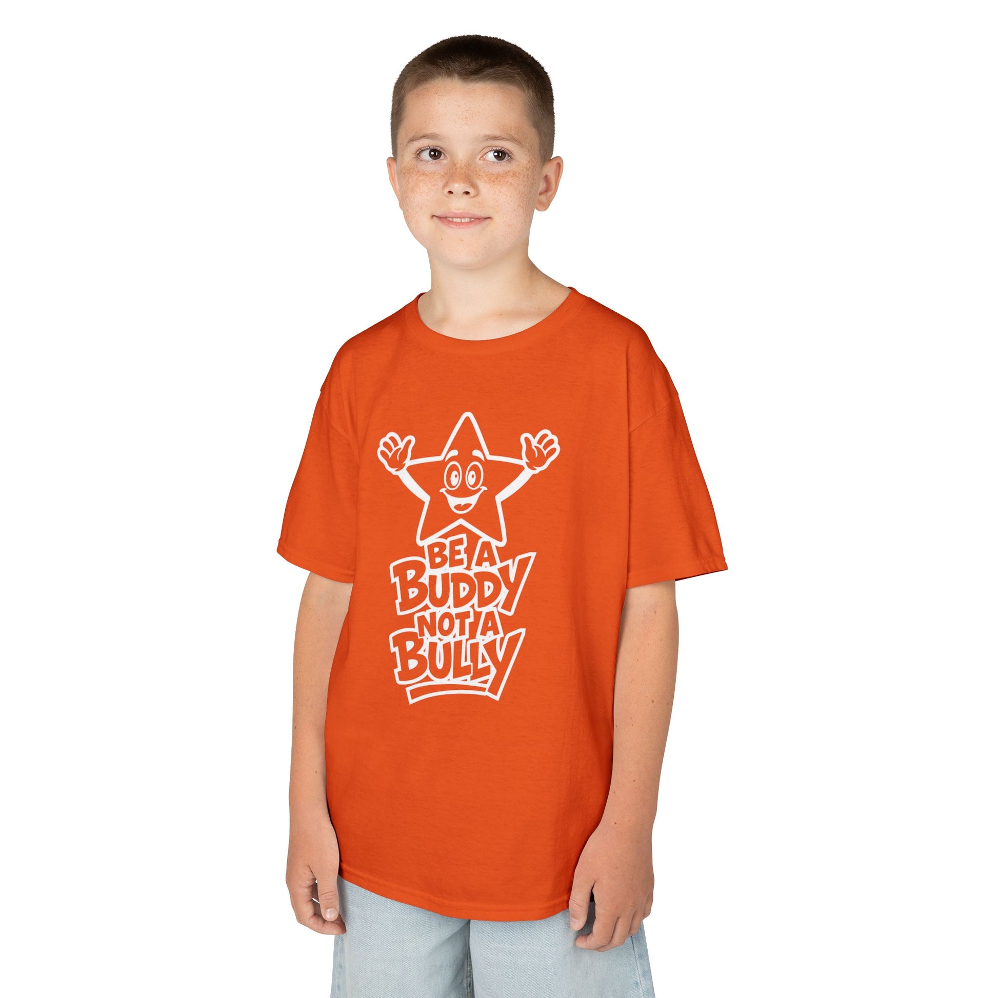 Be a Buddy Not a Bully Orange Unity Day Kids T-shirt | TEEZOCA Unity Day orange be a buddy design Kids T-shirt