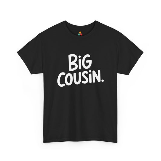 Big Cousin Graphic Black T-Shirt – Funny Family Tee for New Big Cousins and Cousin Crew | TEEZOCA 