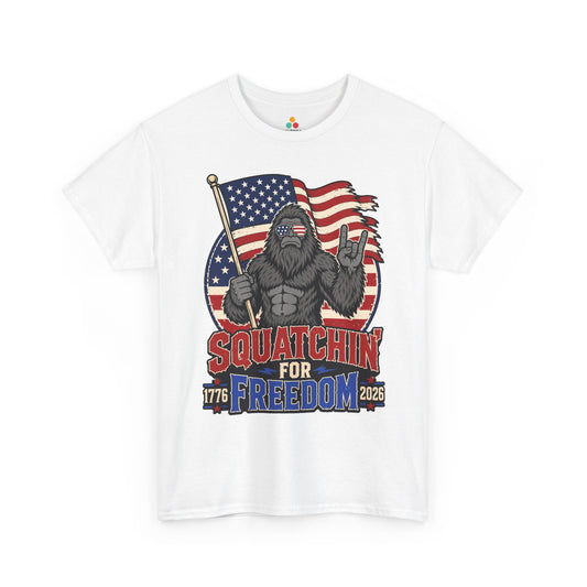 Bigfoot Shirt Squatchin' For Freedom 1776 Patriotic T-shirt Gift | TEEZOCA 