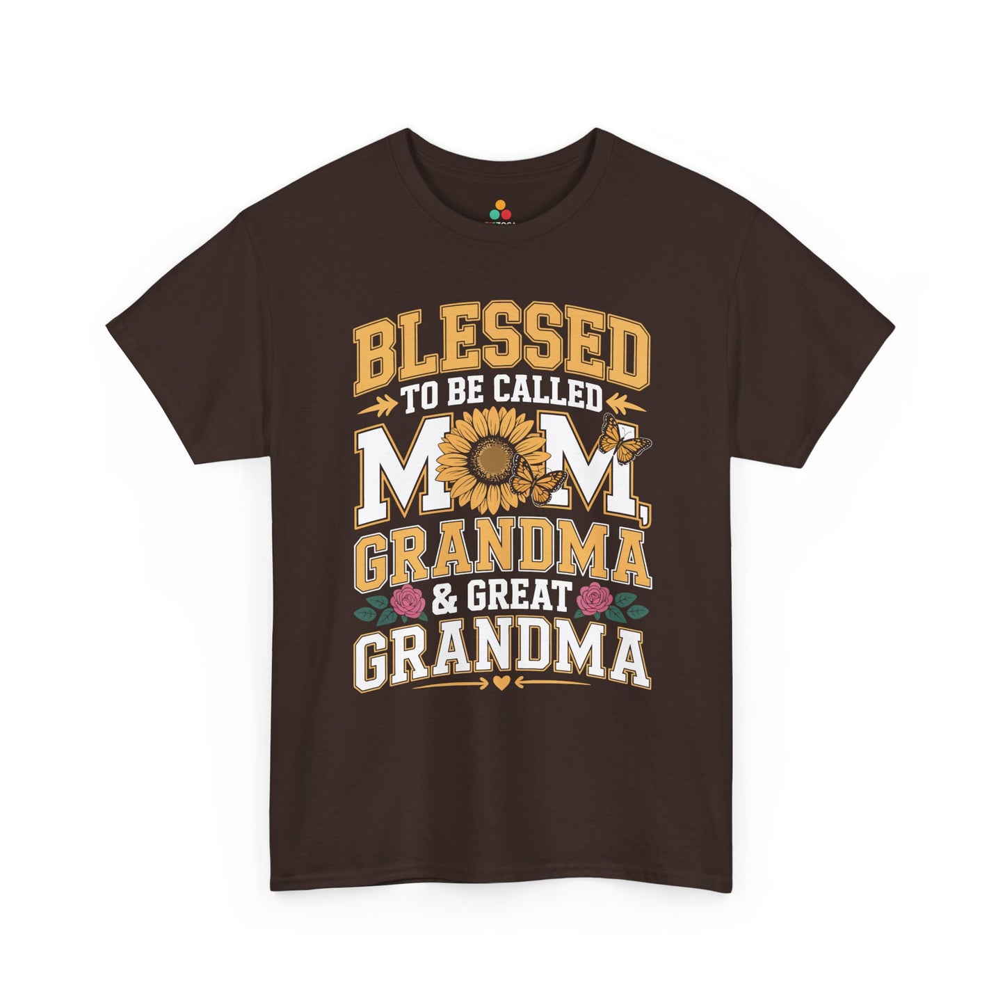 Blessed Mom Grandma Women's T-shirt Mother's Day Gift Floral Mom Tee | TEEZOCA 