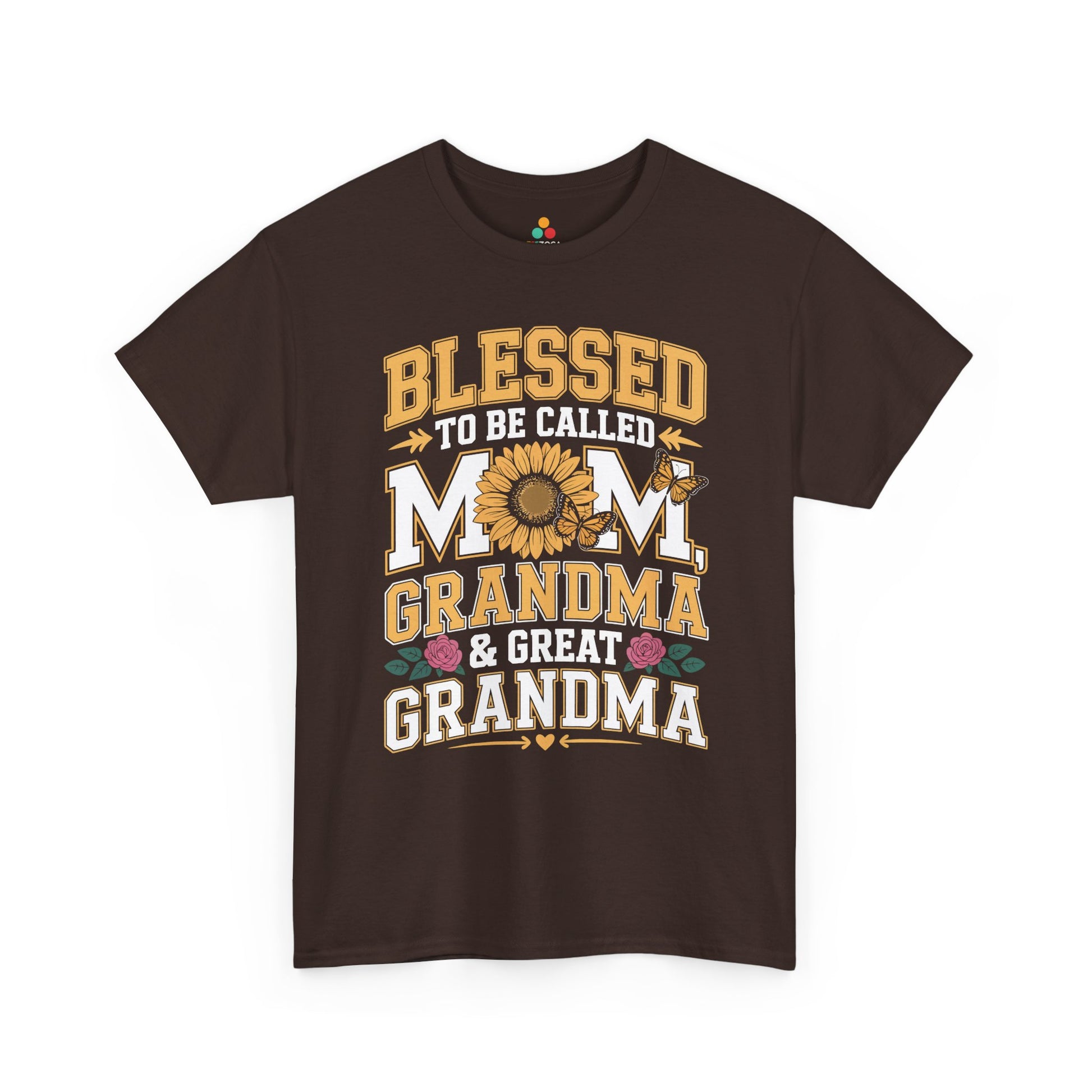 Blessed Mom Grandma Women's T-shirt Mother's Day Gift Floral Mom Tee | TEEZOCA 