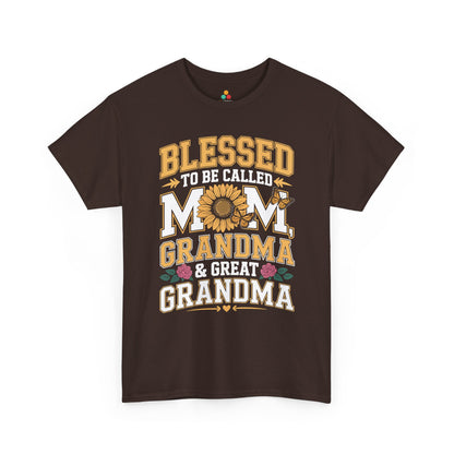 Blessed Mom Grandma Women's T-shirt Mother's Day Gift Floral Mom Tee | TEEZOCA 