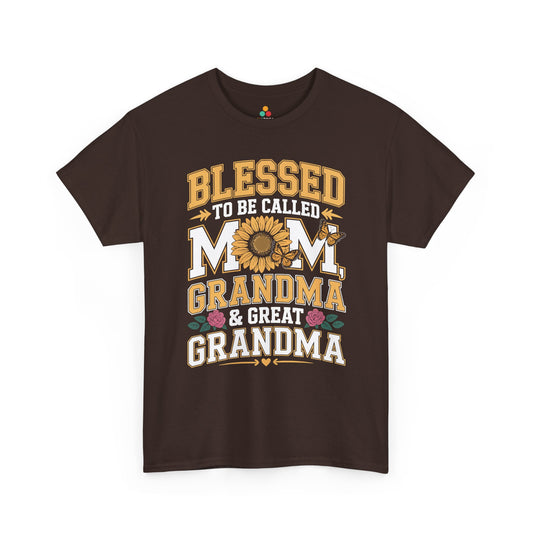 Blessed Mom Grandma Women's T-shirt Mother's Day Gift Floral Mom Tee | TEEZOCA 