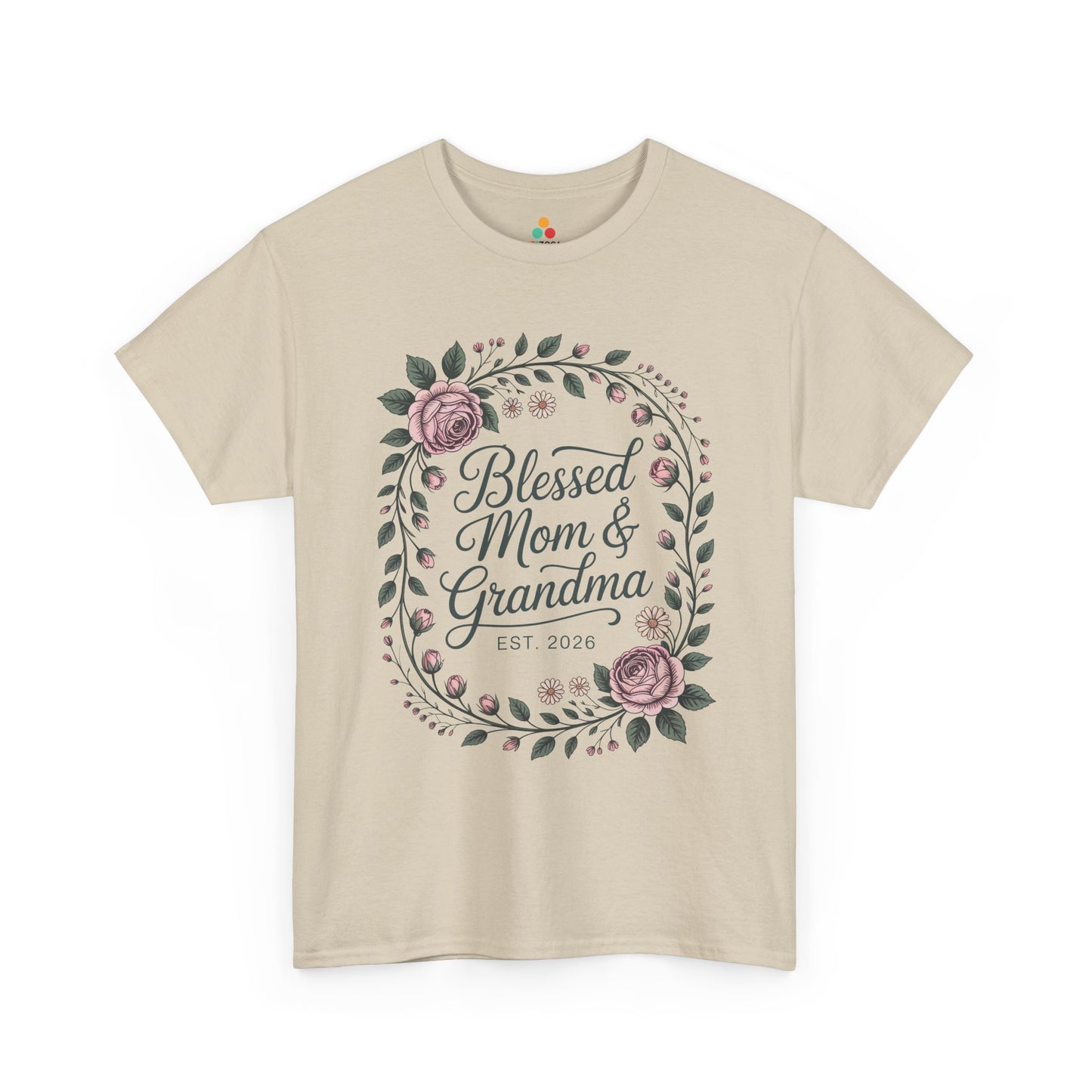 Blessed Mom & Grandma Women's T-shirt Mother's Day Gift Floral | TEEZOCA 