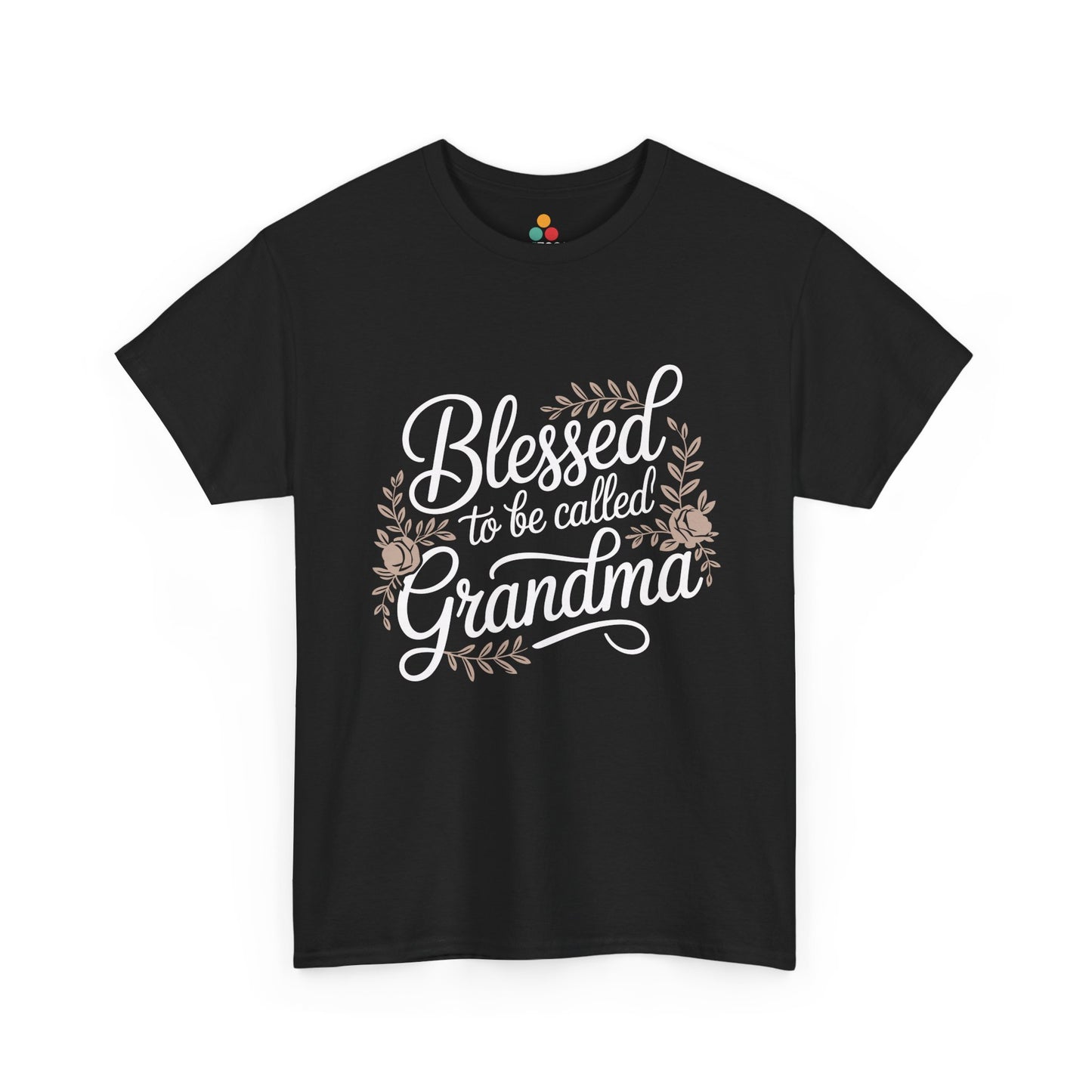 Blessed To Be Called Grandma Black T‑Shirt – Floral Grandma Gift Tee | TEEZOCA 