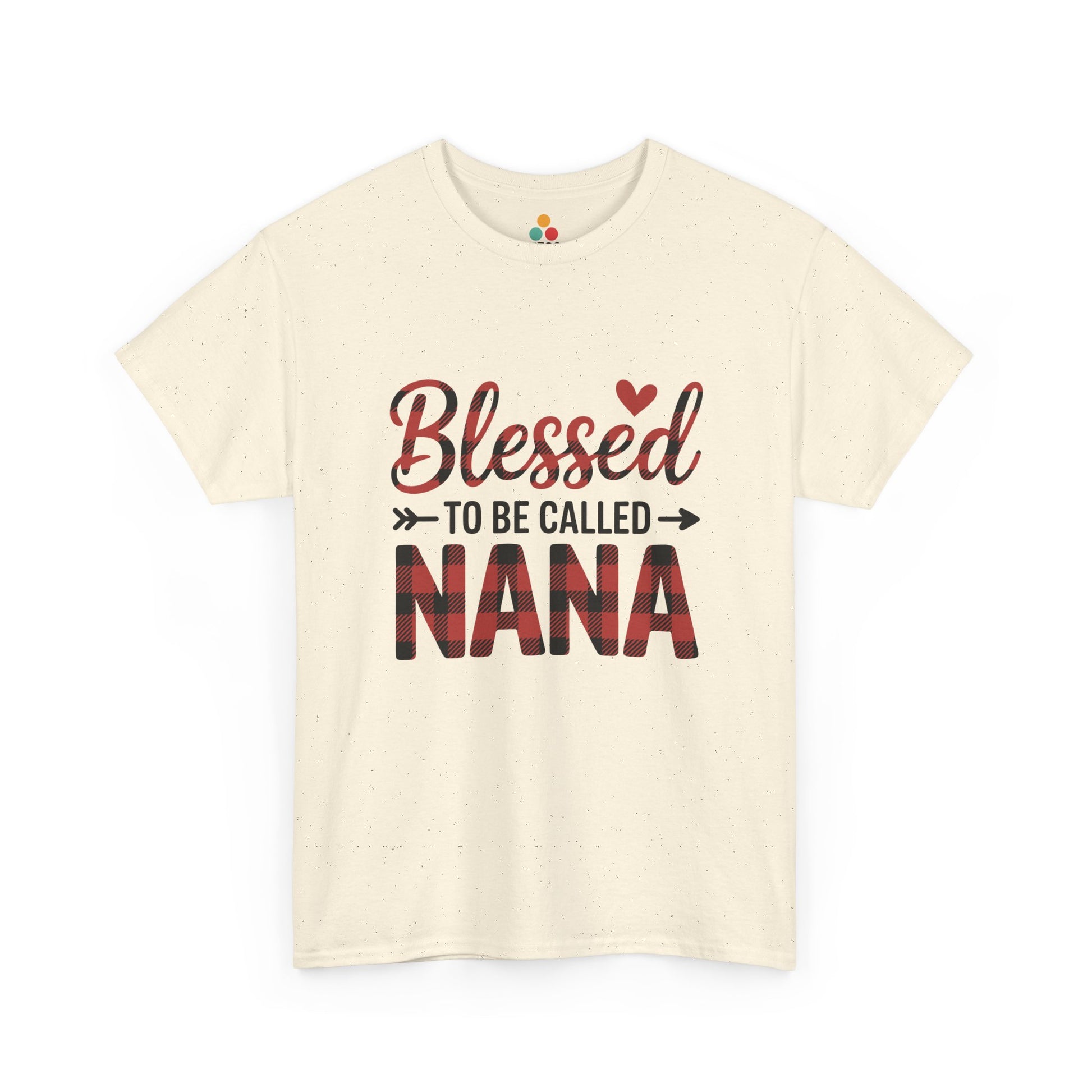 Blessed To Be Called Nana T-Shirt – Buffalo Plaid Heart Grandma Gift | TEEZOCA 