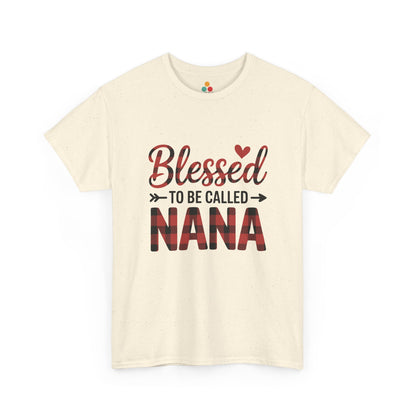 Blessed To Be Called Nana T-Shirt – Buffalo Plaid Heart Grandma Gift | TEEZOCA 