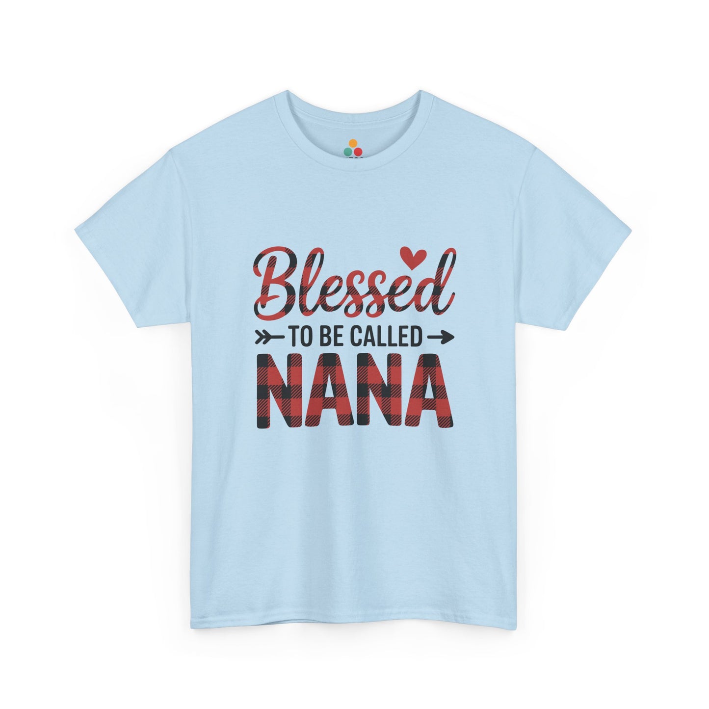 Blessed To Be Called Nana T-Shirt – Buffalo Plaid Heart Grandma Gift | TEEZOCA 