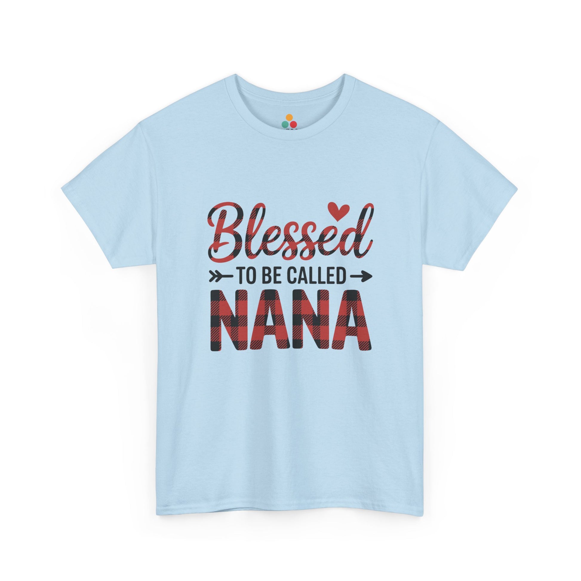 Blessed To Be Called Nana T-Shirt – Buffalo Plaid Heart Grandma Gift | TEEZOCA 