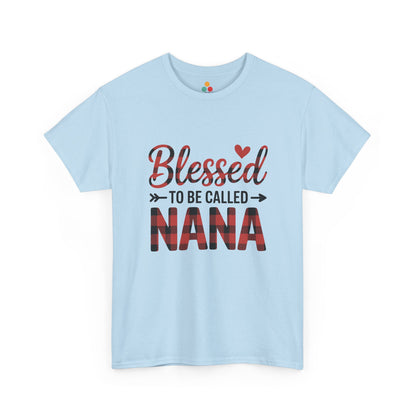 Blessed To Be Called Nana T-Shirt – Buffalo Plaid Heart Grandma Gift | TEEZOCA 