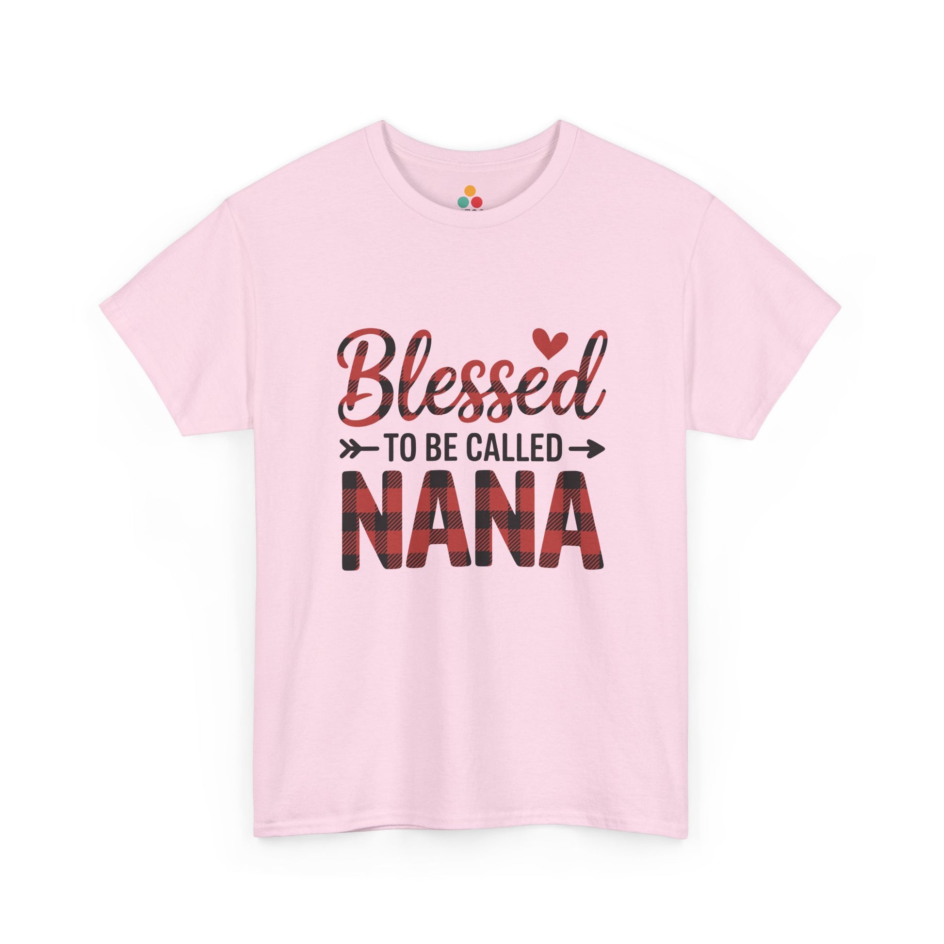 Blessed To Be Called Nana T-Shirt – Buffalo Plaid Heart Grandma Gift | TEEZOCA 