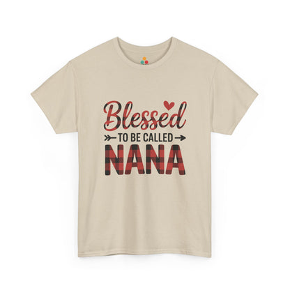 Blessed To Be Called Nana T-Shirt – Buffalo Plaid Heart Grandma Gift | TEEZOCA 