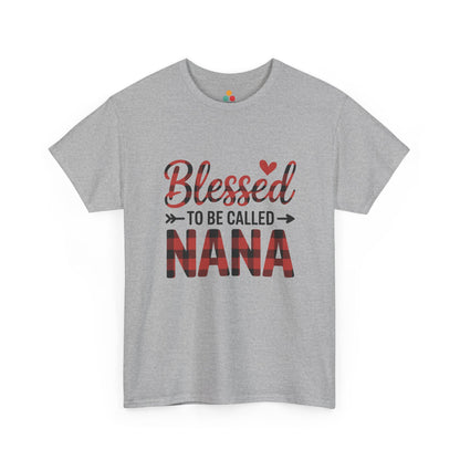 Blessed To Be Called Nana T-Shirt – Buffalo Plaid Heart Grandma Gift | TEEZOCA 