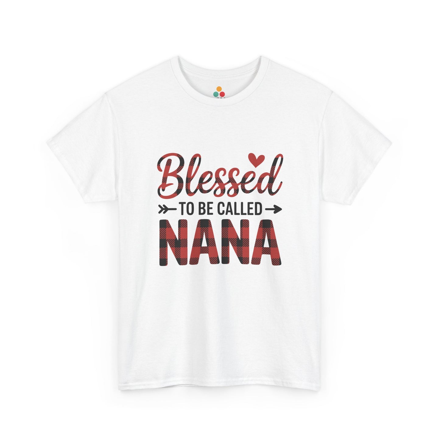 Blessed To Be Called Nana T-Shirt – Buffalo Plaid Heart Grandma Gift | TEEZOCA 