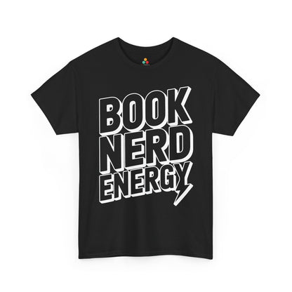 Book Nerd Energy Unisex T-shirt Bold Typography Design | TEEZOCA 