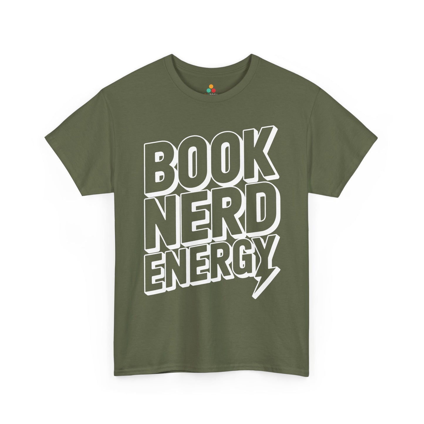 Book Nerd Energy Unisex T-shirt Bold Typography Design | TEEZOCA 