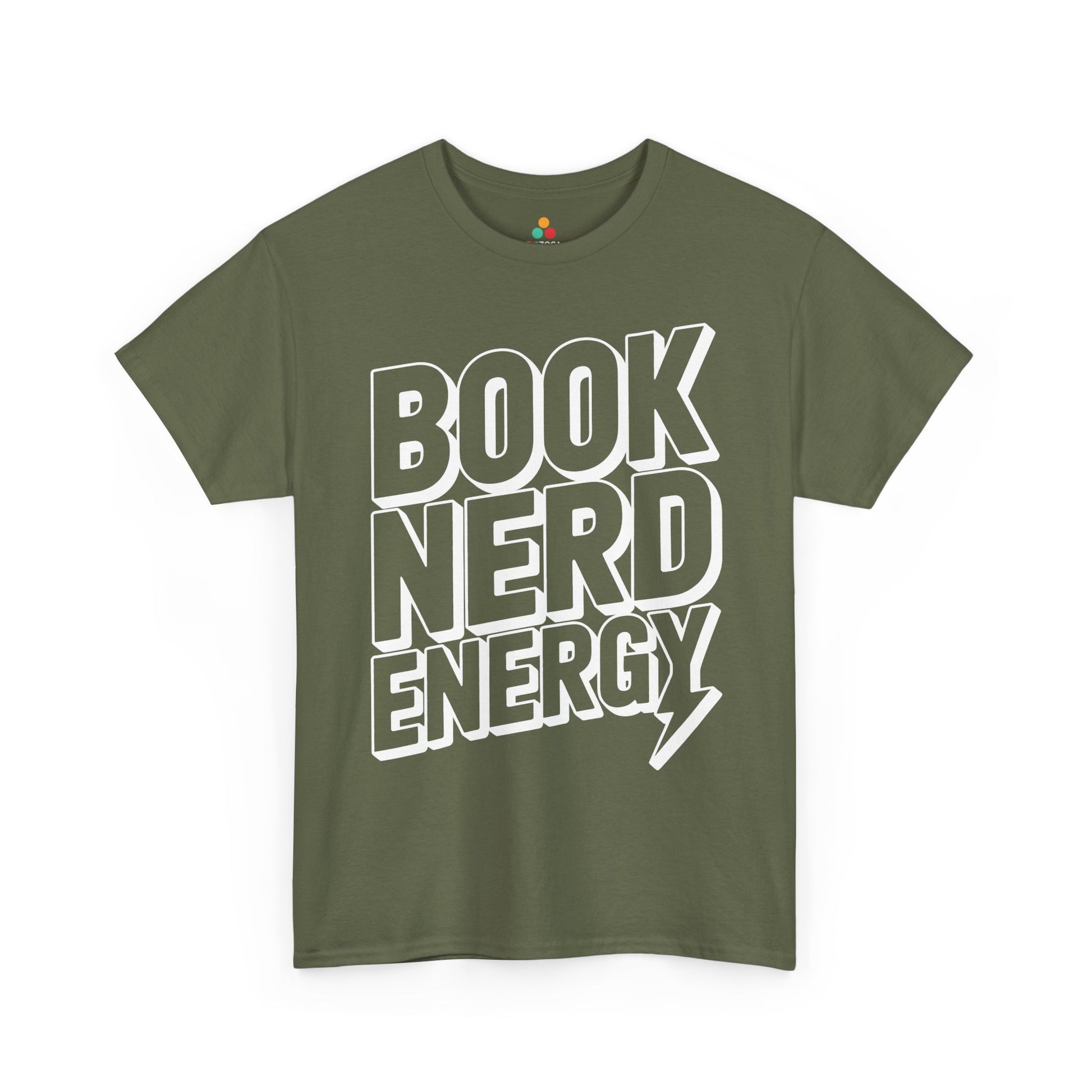 Book Nerd Energy Unisex T-shirt Bold Typography Design | TEEZOCA 