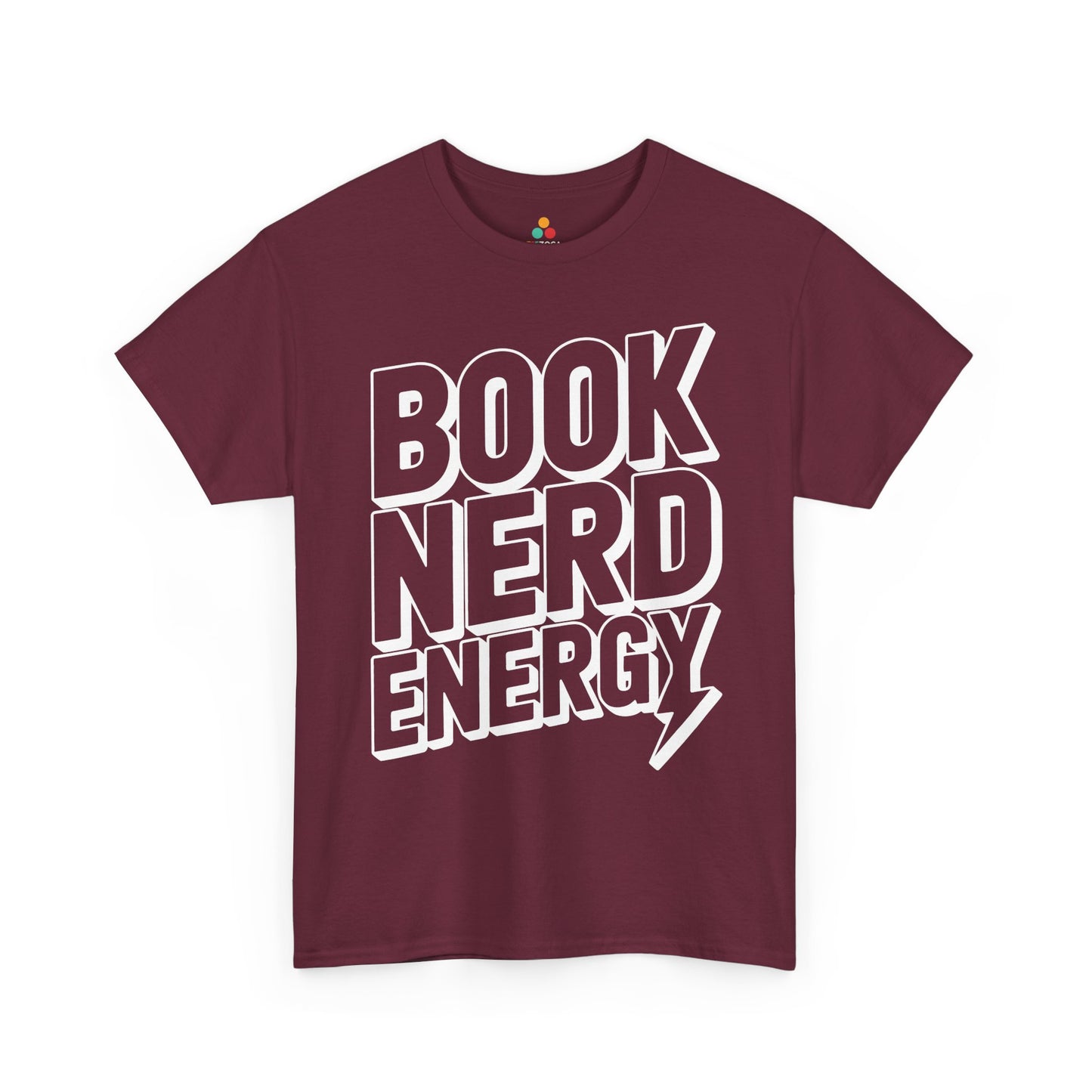 Book Nerd Energy Unisex T-shirt Bold Typography Design | TEEZOCA 