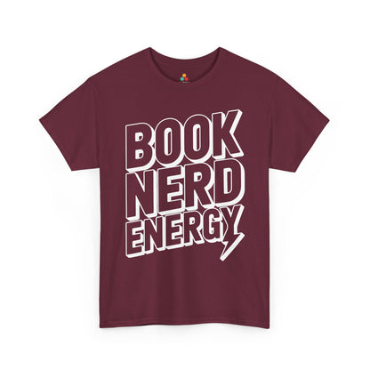 Book Nerd Energy Unisex T-shirt Bold Typography Design | TEEZOCA 