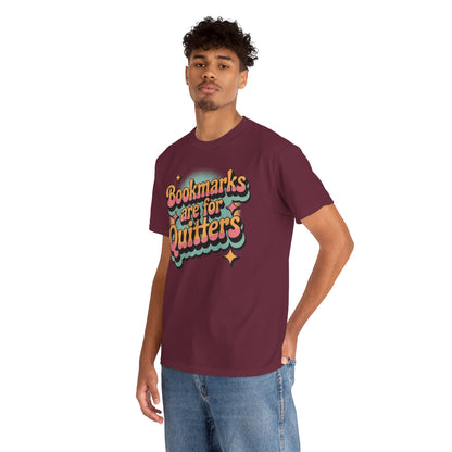 Bookmarks Are for Quitters Retro Reader Unisex T-shirt | TEEZOCA 