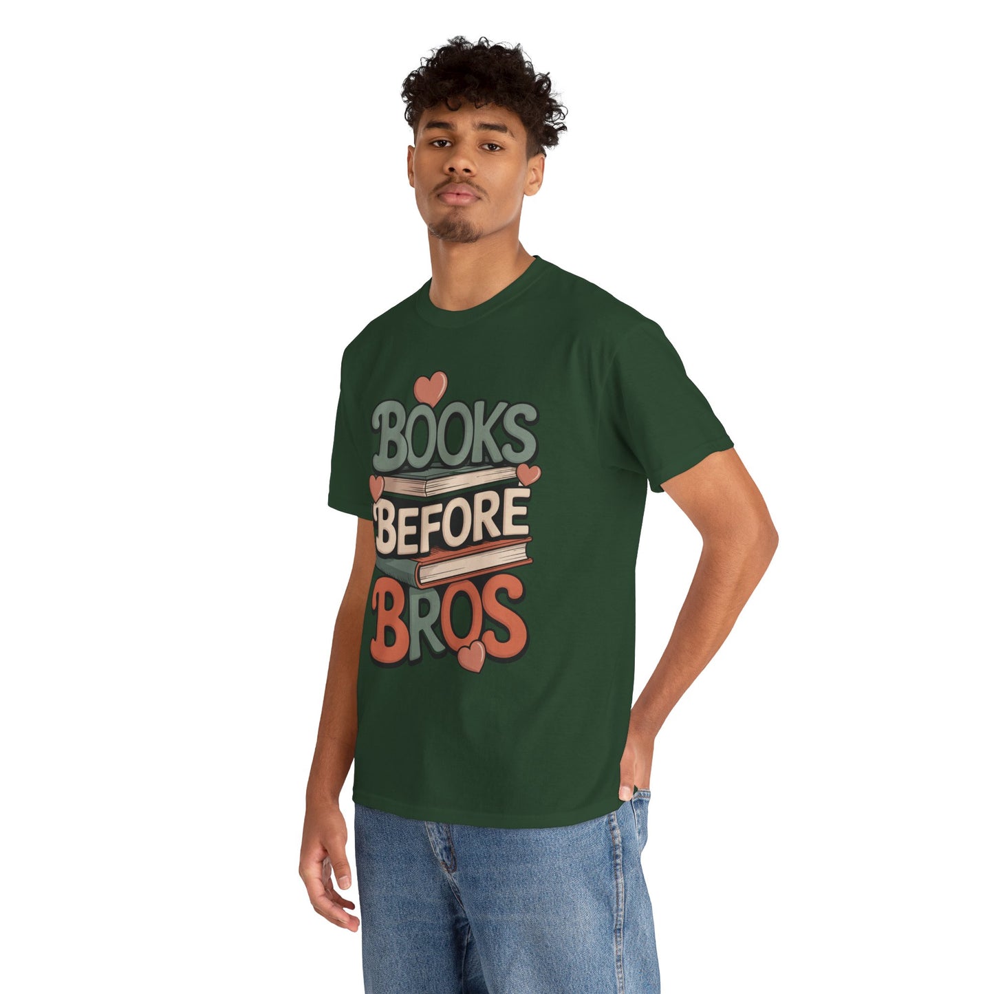 Books Before Bros Unisex T-shirt for Book Lovers | TEEZOCA reading aesthetic Unisex T-shirt for passionate readers