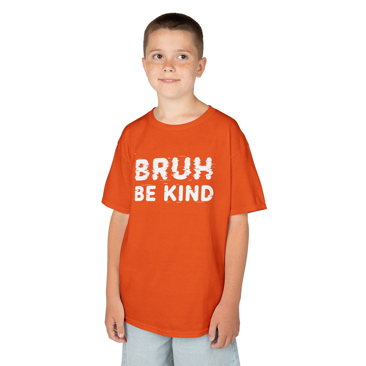 Bruh Be Kind Orange Unity Day Anti-Bullying Kids T-shirt | TEEZOCA Unity Day orange be kind graphic Kids T-shirt