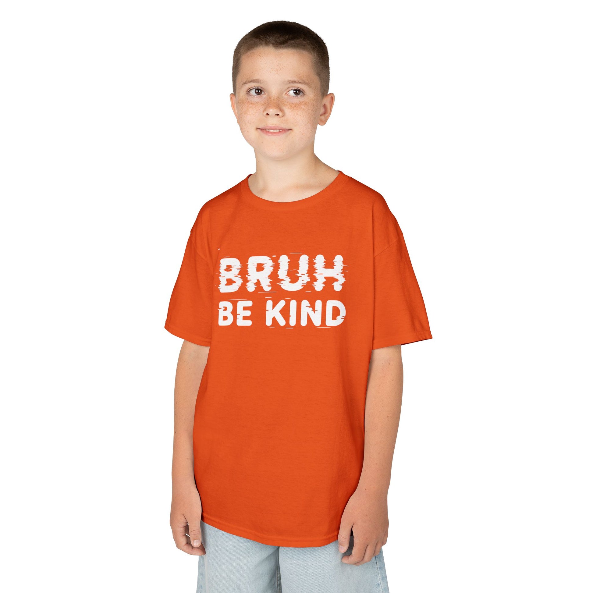 Bruh Be Kind Orange Unity Day Anti-Bullying Kids T-shirt | TEEZOCA Unity Day orange be kind graphic Kids T-shirt