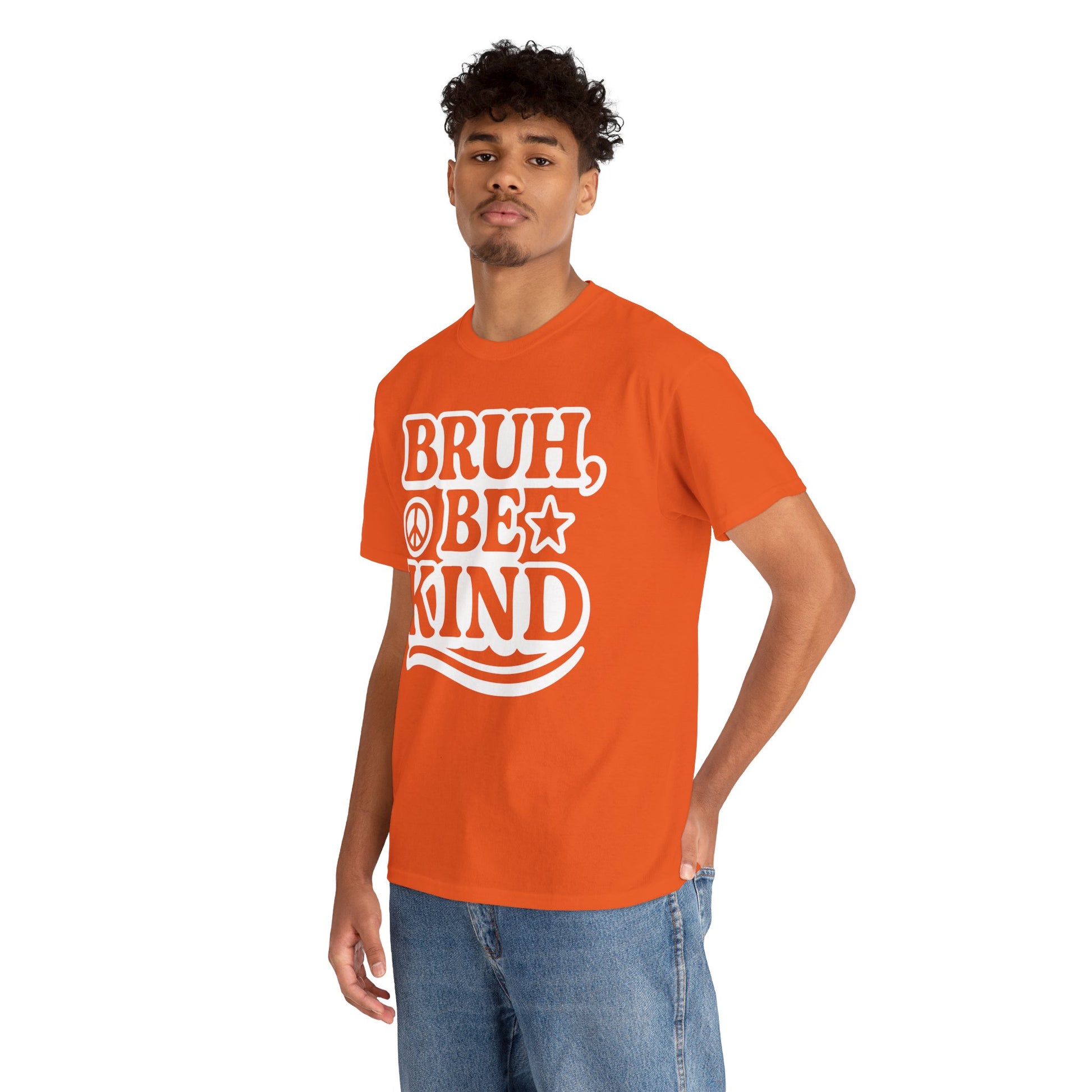 Bruh Be Kind Unisex T-Shirt for Unity Day Kindness & Anti-Bullying | TEEZOCA kindness message Unisex T-shirt with peace symbol