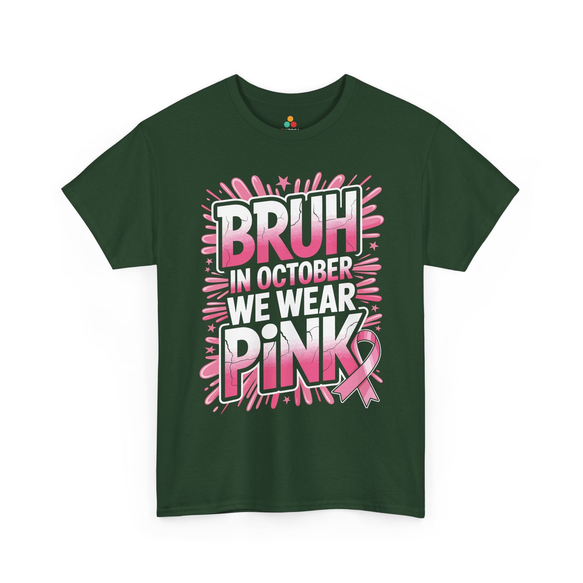Bruh In October We Wear Pink Breast Cancer Awareness Unisex T-shirt | TEEZOCA 