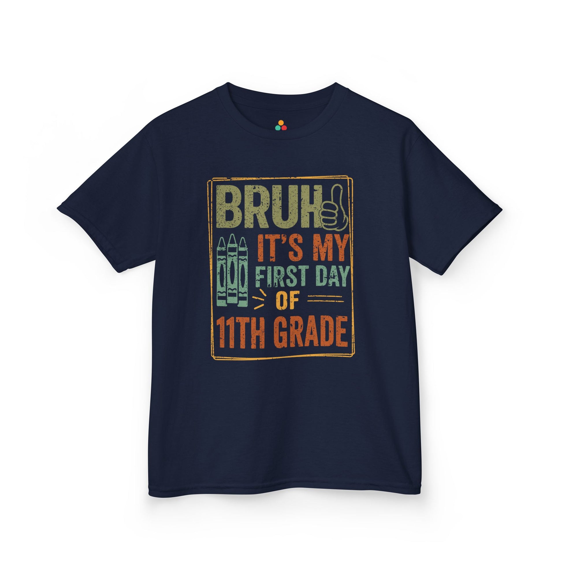 Bruh It’s My First Day of 11th Grade Funny Kids T-shirt | TEEZOCA bold junior year first day Kids T-shirt