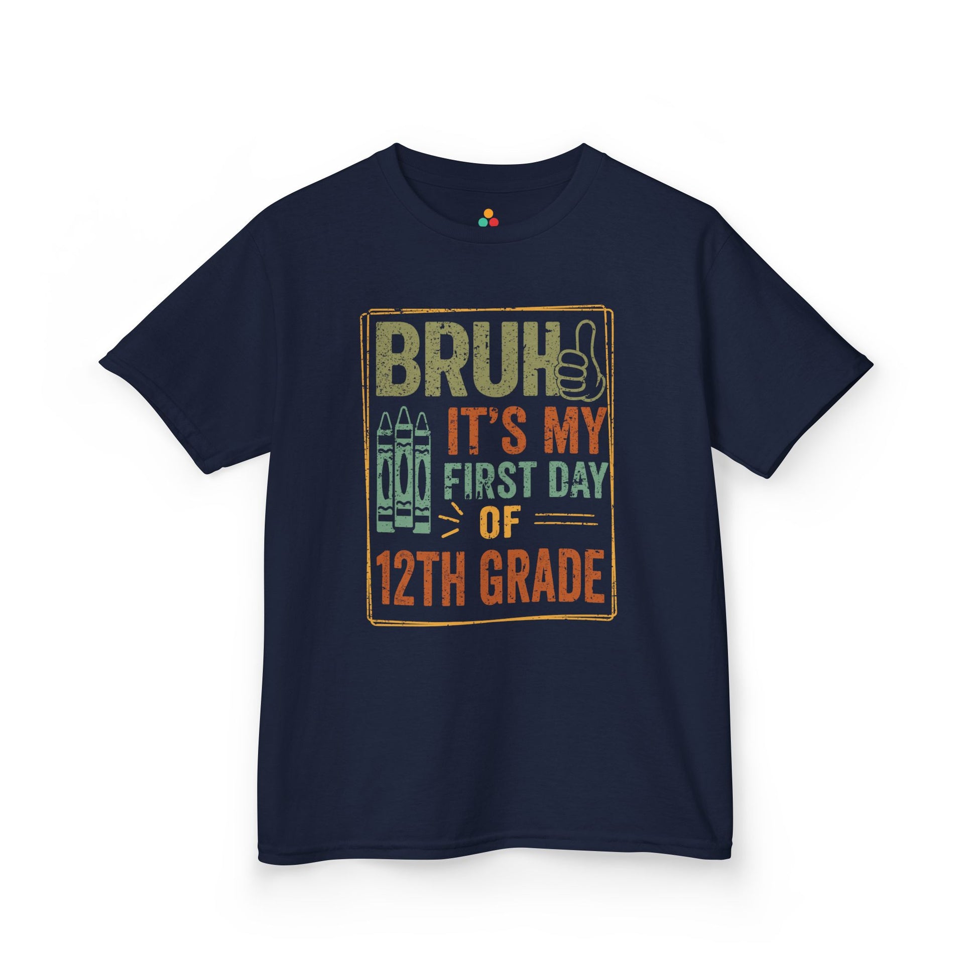 Bruh It’s My First Day of 12th Grade Senior Year T-shirt | TEEZOCA bold 12th grade back to school Kids T-shirt
