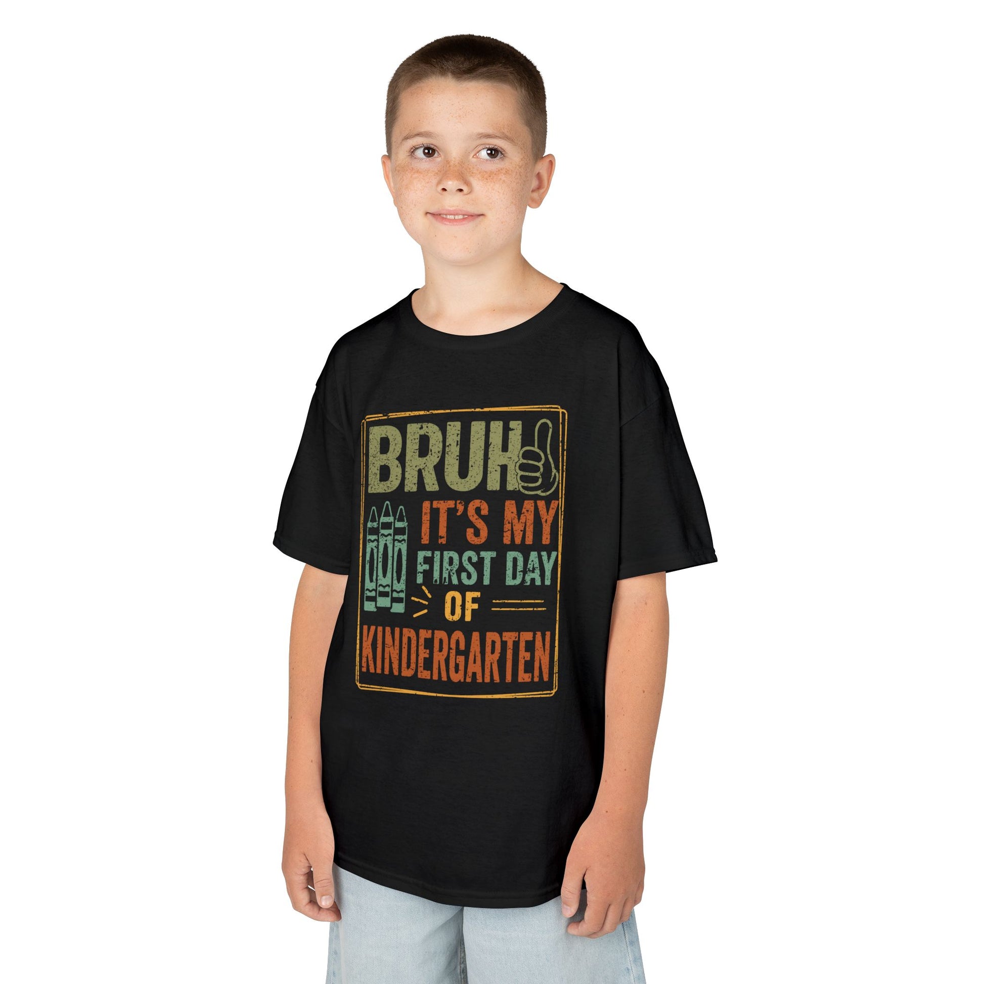 Bruh It’s My First Day of Kindergarten Funny Kids T-shirt | TEEZOCA 