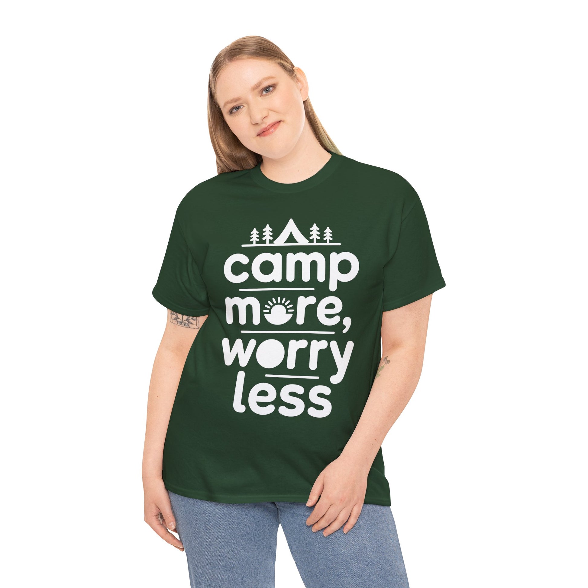 Camp More Worry Less Outdoor Adventure Unisex T-shirt | TEEZOCA 