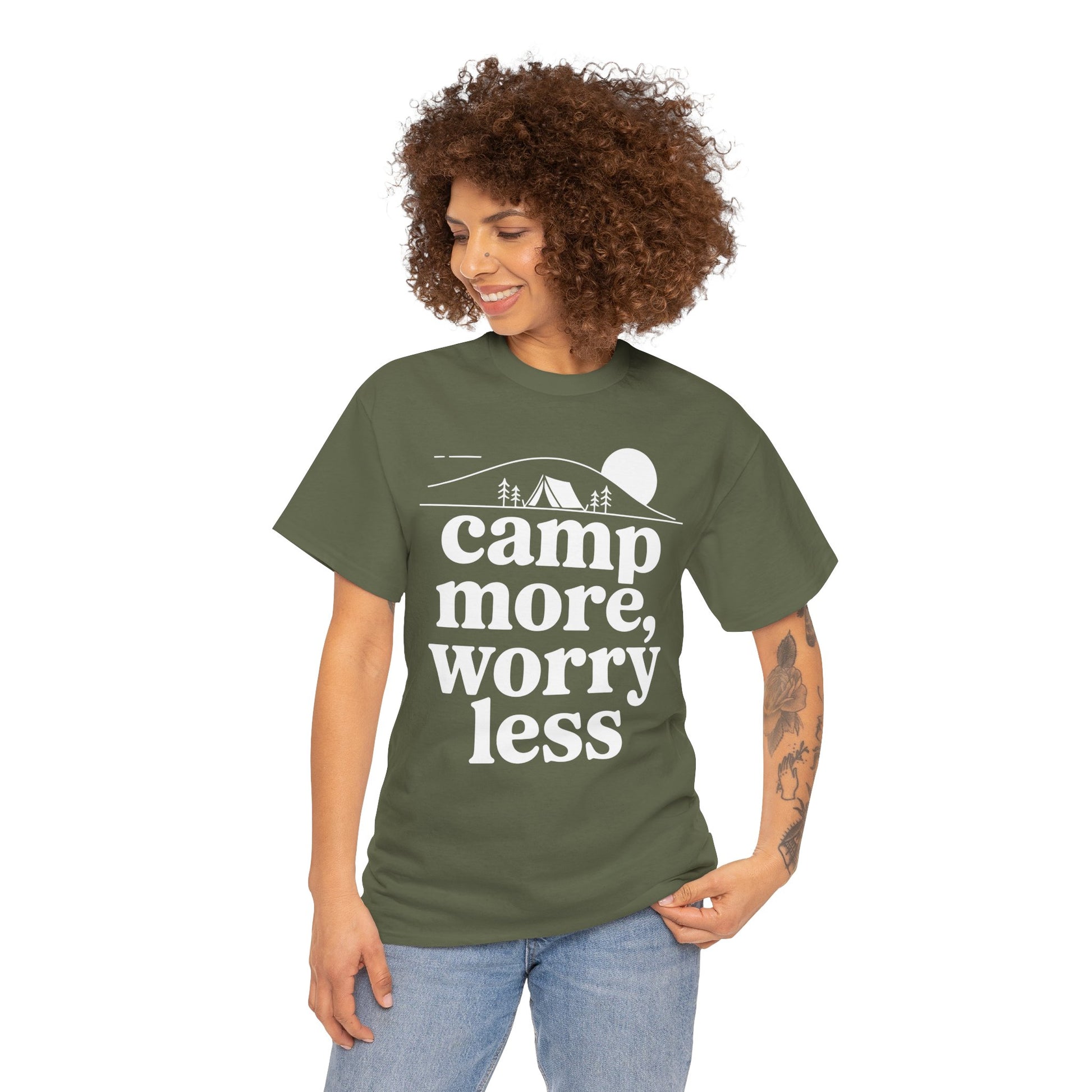 Camp More Worry Less Outdoor Adventure Unisex T-shirt | TEEZOCA 
